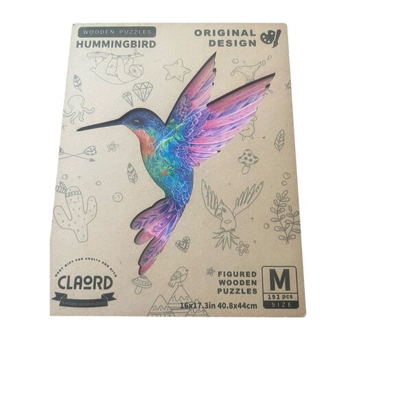 CLAORD Multicolor Hummingbird Figured Wooden Puzzles Jigsaw - Picture 1 of 7